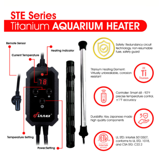 Finnex 800W heater, with digital temperature controller
